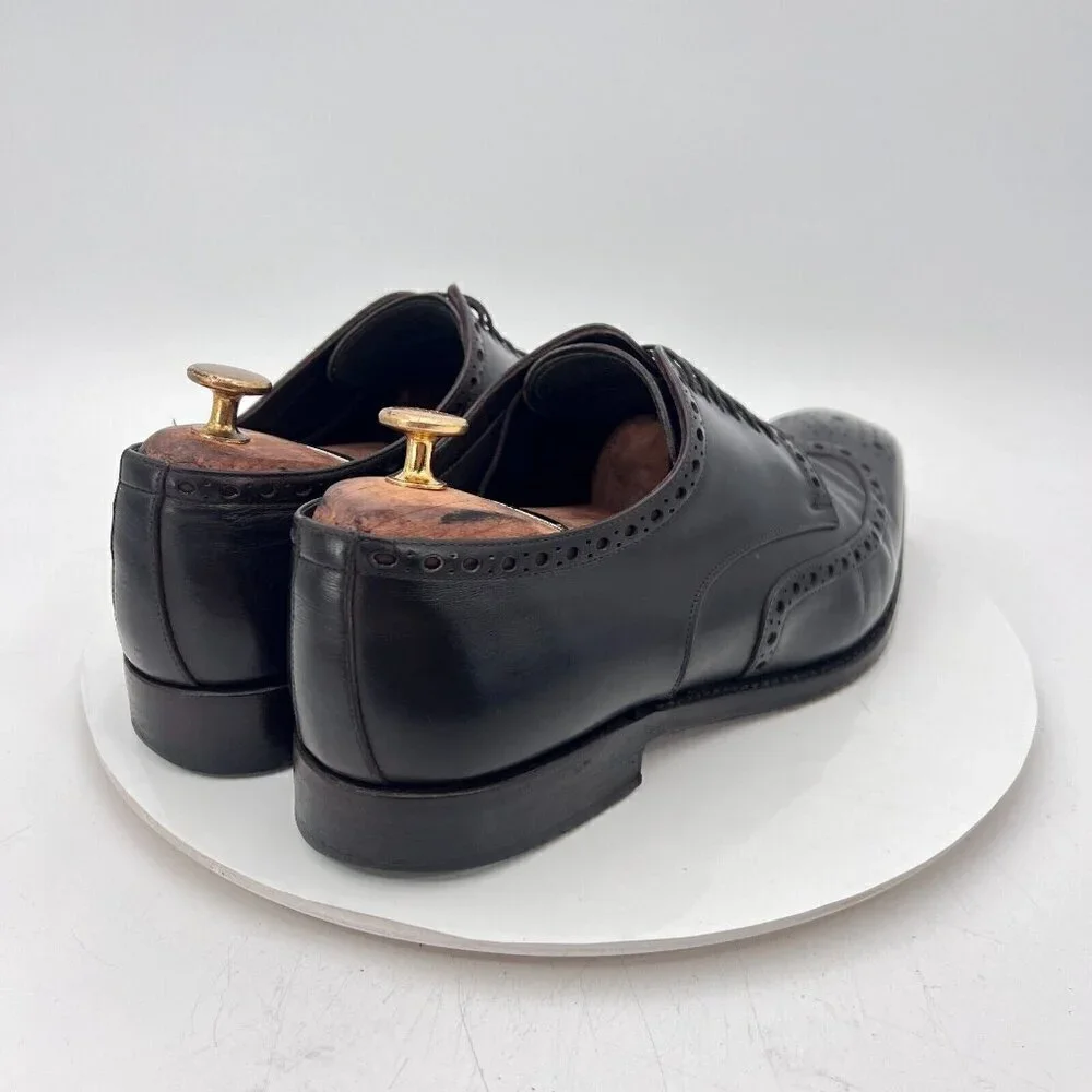 Allen Edmonds Tresana Men Size 9.5EEE Black Leather Wingtip Derby Dress Shoes
